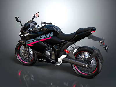 Modern motorcycle two-wheeled motorcycle off-road motorcycle road racing motorcycle 3d model