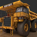 Yellow Heavy Duty Dump Truck Model 798C HD Large Tires Cab And Dump Bed