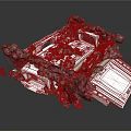 Organic Hair Like Structures And Organ Components In White 3D Architectural Model
