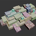 Geometric White Building Structure With Abstract Cube Design And Concrete Blocks