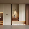 Modern Minimalist Shoe Cabinet With Wooden Panels LED Lighting And Decorative Vase For Organized Storage