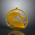Golden Dragon Shaped Circular Pendant Design For Daily Life Use