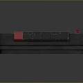 Retro Tape Player With Black Design Red Accents Tape Slot And Control Buttons