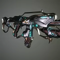 Futuristic Sci Fi Weapon With Blue Luminous Accents And Metallic Design