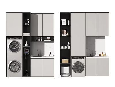 Modern Washing Machine Cabinet Balcony Cabinet 3d model