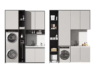 Modern Washing Machine Cabinet Balcony Cabinet 3d model