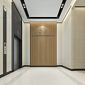 Modern Hotel Lobby Design With Wooden Ceiling Reception Desk And Large Windows