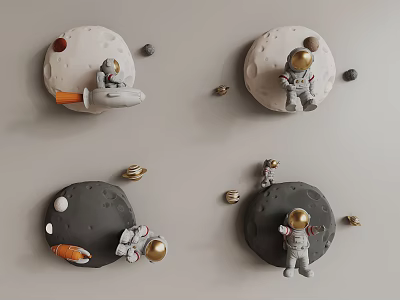 Astronaut Wall Decoration Modern Wall Decoration 3d model