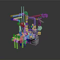 Industrial Equipment With Metal Pipes Valves And Mechanical Components