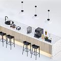 Modern Bar Chair Combination Bar Coffee Machine Bar Stool Negotiation Seat 3d model