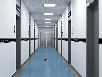 Modern aisle public security bureau standard instrument corridor aisle 3d model