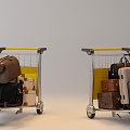 Airport Luggage Trolley Luggage 3d model