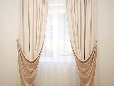 Retro curtain four sides bilateral 2 sides 3d model