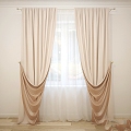 Retro curtain four sides bilateral 2 sides 3d model