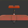 Vintage Red Biplane Model With Detailed Wings Fuselage And Propeller