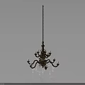 Classic Vintage Metal Chandelier Design With Crystal Decorations And Candle Shaped Bulbs