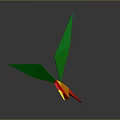 Furniture Decorated With Colorful Origami Bird Design In Green Red Yellow