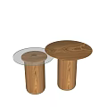 Nordic Round Table Side Table Solid Wood Side Table Side Table Coffee Table Coffee Table Set Retro and Antique Round Table 3d model