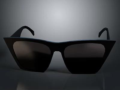 Modern Square Frame Sunglasses With Dark Lenses And Minimalist Design 3d model
