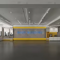 Modern Fitness Center Interior With Spacious Workout Area And Curved Ceiling Lights