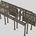 Industrial Equipment Steel Frame Structure With Columns Beams And Grid Windows