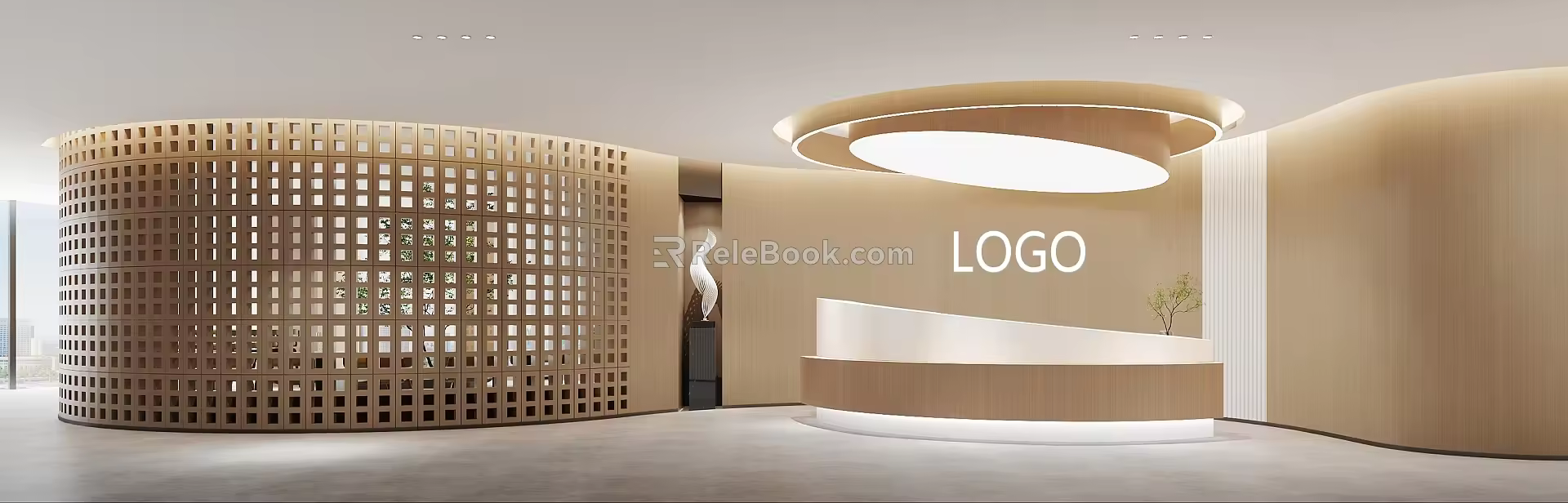 Modern front lobby 3d model