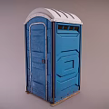 Blue Portable Outdoor Toilet With Ventilated Roof And Single Unit Design