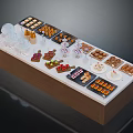 Assorted Dessert Display Table With Various Pastries Cookies And Fruit Tarts