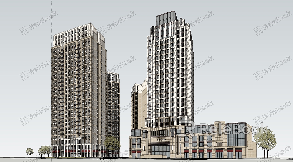 modern residential building model