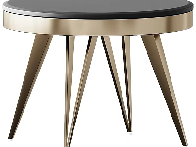 Modern Coffee Table With Black Top And Gold Geometric Legs Design 3d model