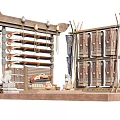 weapon rack bow and arrow gun weapon rack 3d model