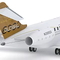 Alpha BD-700 Private Jet With White And Gold Exterior And Elegant Design
