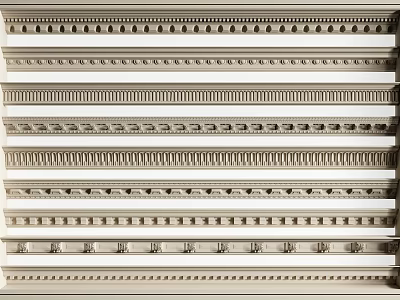 Various Styles Of Decorative Textured Lines Arranged In Rows For Interior Design 3d model
