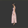 Pink Sleeveless Long Dress With Pleated Skirt And Light Fabric Design
