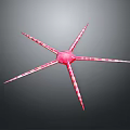 Red And White Striped Starfish Aquatic Animal With Multiple Long Arms In Marine Environment