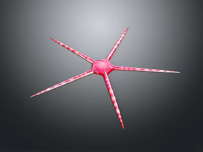 Red And White Striped Starfish Aquatic Animal With Multiple Long Arms In Marine Environment 3d model