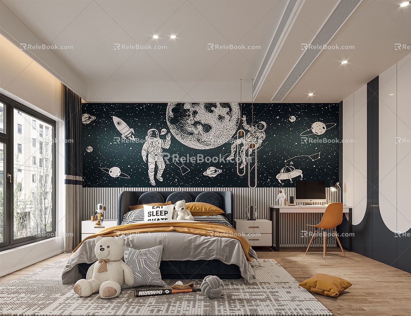 Modern Children's Room Boys Room 3d model