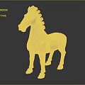 Artistic Horse Sculpture Carved With Detailed Decorative Patterns And Classical Design