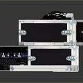Stacked Electronic Equipment Rack Cases With Cables Knobs Interfaces And Control Panel