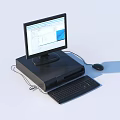 Modern Desktop Computer Setup With Monitor Keyboard Mouse And Scanner