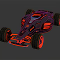 Futuristic Black Racing Car With Red Neon Lights And Aerodynamic Design