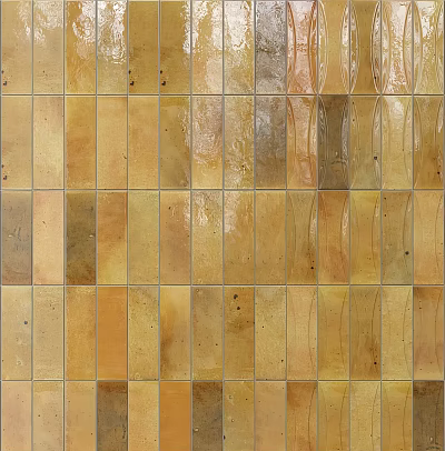 Neatly Arranged Glossy Rectangular Floor Tiles In Varied Warm Tones 3d model