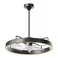 Modern Black Ceiling Mounted Air Cooler Fan With Circular Design And LED Light