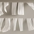 White Curtains With Various Draped Styles And Flowy Design For Home Window Decor