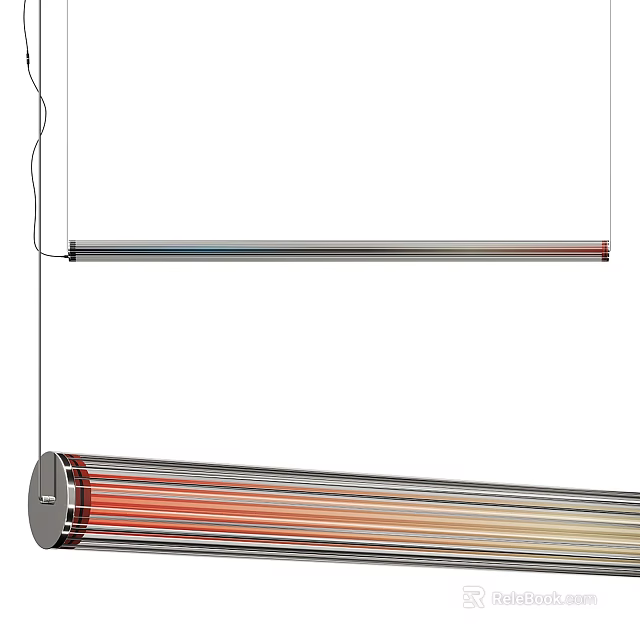 Modern Linear Pendant Lights Featuring Colorful Stripes Sleek Metal And Contemporary Design 3d model 