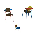 Stylish Colorful Modern Dining Chairs With Green Red Blue Yellow Seats And Metal Legs