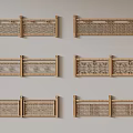 New Chinese Style Railing Solid Wood Railing Chinese Style Railing Solid Wood Railing 3d model