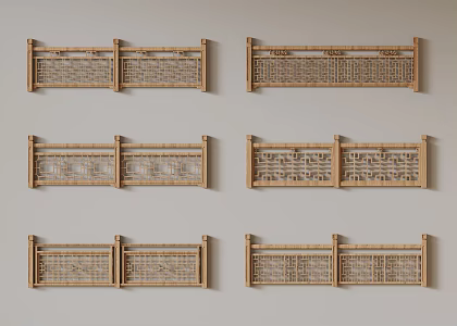 New Chinese Style Railing Solid Wood Railing Chinese Style Railing Solid Wood Railing 3d model