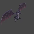 Game And Movie Character Dragon With Large Wings And Dark Scales