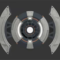 Sci Fi Circular Mechanical Structure With Metallic Ring Components And Central Core